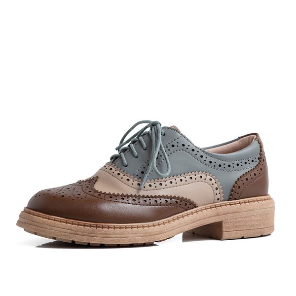 women's flats shoes woman cow leather brogues shoes lace up casual oxfords for women, Black
women's flats shoes woman cow leather brogues shoes lace up casual oxfords for women, Black