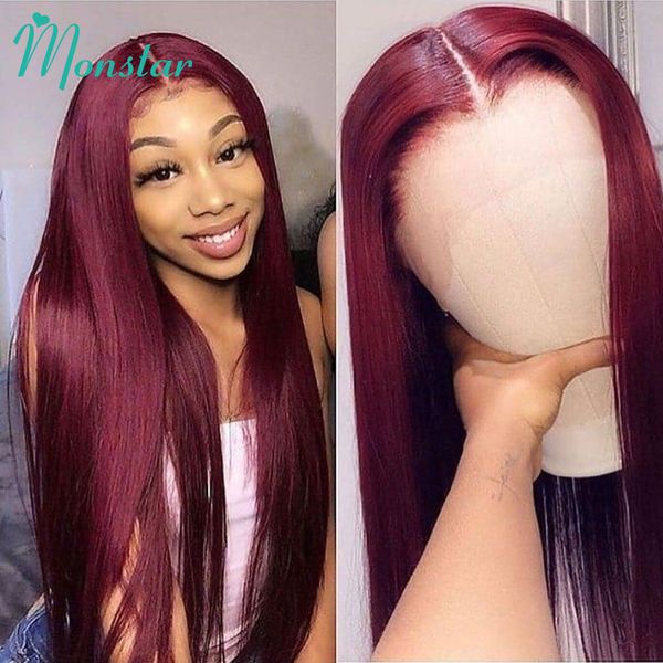 monstar 99j burgundy lace front human hair wig 8 - 26 inch long brazilian straight remy hair transparent lace wig with baby, Black;brown
monstar 99j burgundy lace front human hair wig 8 - 26 inch long brazilian straight remy hair transparent lace wig with baby, Black;brown