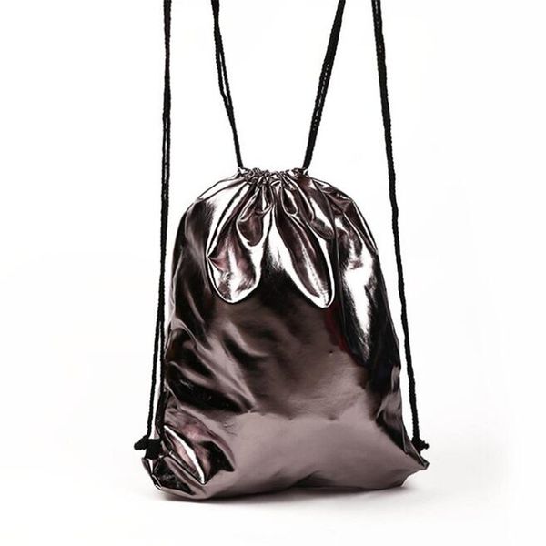 drawstring bag with pu leather strap pocket to hold solid color sports bag small mini travel bags
drawstring bag with pu leather strap pocket to hold solid color sports bag small mini travel bags