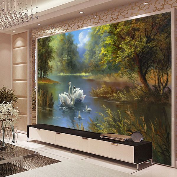 swan lake landscape oil painting large mural wallpaper non-woven living room tv background wall 3d video wall paper
swan lake landscape oil painting large mural wallpaper non-woven living room tv background wall 3d video wall paper