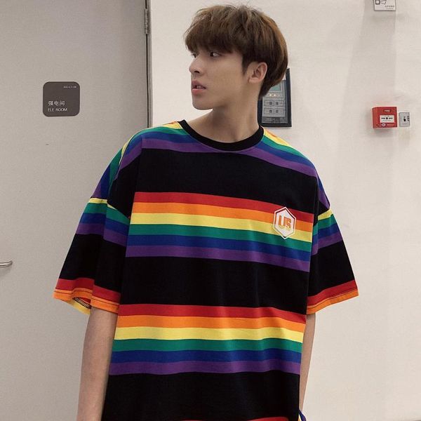 радуга полосатый с коротким рукавом рубашки вскользь сыпучие streetwear tshirts hip hop harajuku мода лето мужчины тройники hipster tops, White;black
радуга полосатый с коротким рукавом рубашки вскользь сыпучие streetwear tshirts hip hop harajuku мода лето мужчины тройники hipster tops, White;black