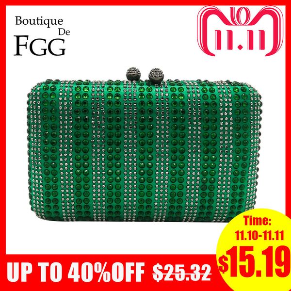 boutique de fgg green & clear striped women crystal clutch evening bag wedding party cocktail rhinestone metal handbag purse d18110106
boutique de fgg green & clear striped women crystal clutch evening bag wedding party cocktail rhinestone metal handbag purse d18110106
