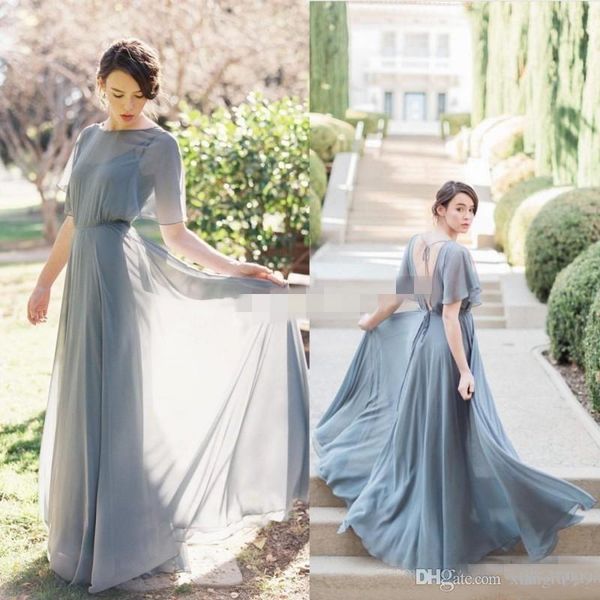 setwell chiffon backless bridesmaid dress halter half sleeves a-line wedding guest dress simple special occasion dress, White;pink
setwell chiffon backless bridesmaid dress halter half sleeves a-line wedding guest dress simple special occasion dress, White;pink