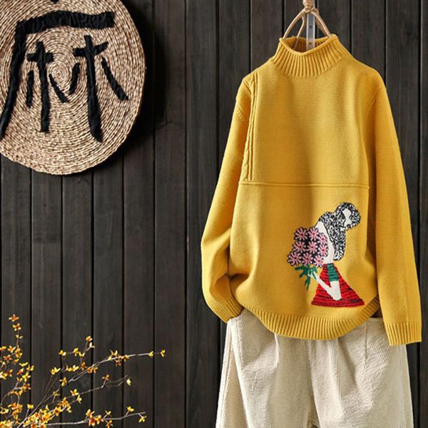 new core yarn cartoon embroidered half-neck sweater bottoming shirt cotton padded waistcoats jumper winter female pullover c127, White;black
new core yarn cartoon embroidered half-neck sweater bottoming shirt cotton padded waistcoats jumper winter female pullover c127, White;black