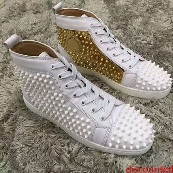 high studded spikes casual flats red bottom luxury sneakers shoes with new for mens and women party lovers designer t18 
high studded spikes casual flats red bottom luxury sneakers shoes with new for mens and women party lovers designer t18