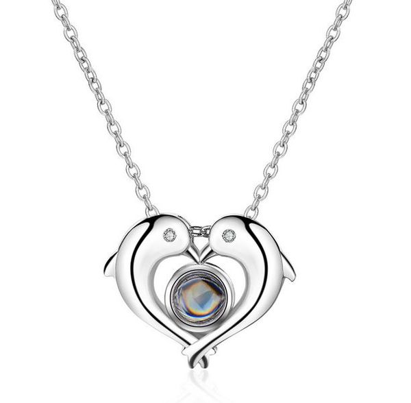 s925 silver ladies necklace dolphin pendant one hundred languages projection custom jewelry love memory necklace women
s925 silver ladies necklace dolphin pendant one hundred languages projection custom jewelry love memory necklace women