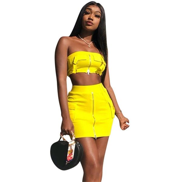 summer 2 piece skirt set women yellow zipper crop mini skirt set bodycon festival two piece matching club outfits, White
summer 2 piece skirt set women yellow zipper crop mini skirt set bodycon festival two piece matching club outfits, White