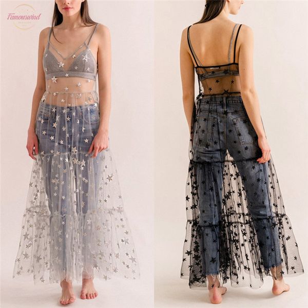 womens lace mesh spaghetti straps see through cover see through baggy ladies stars beach bling long dress, Black;gray
womens lace mesh spaghetti straps see through cover see through baggy ladies stars beach bling long dress, Black;gray