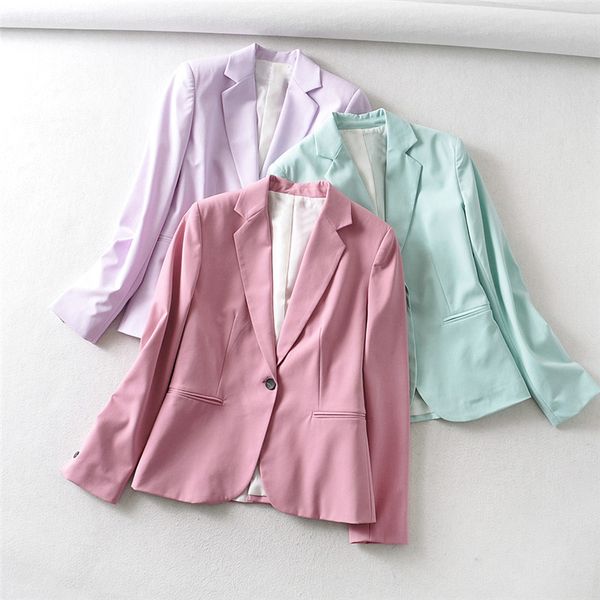 blazer 2020 formal blazers lady office work suit pockets jackets coat slim single button violet women femme jackets, White;black
blazer 2020 formal blazers lady office work suit pockets jackets coat slim single button violet women femme jackets, White;black