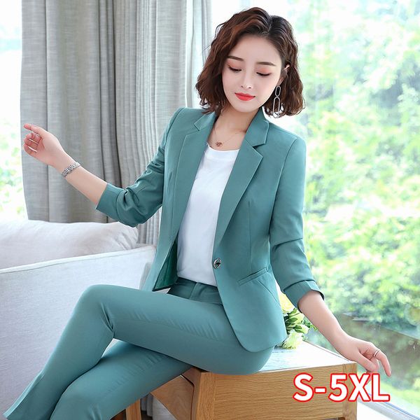 uniform office work 2 piece set pant suits female women suit business lady blazer pants jacket autumn winter large size 4xl, White;black 
uniform office work 2 piece set pant suits female women suit business lady blazer pants jacket autumn winter large size 4xl, White;black