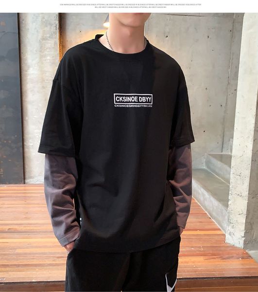 print hip hop tshirt men long casual women t-shirts loose streetwear fashion shirt new neck sleeve o t harajuku quode, Black 
print hip hop tshirt men long casual women t-shirts loose streetwear fashion shirt new neck sleeve o t harajuku quode, Black