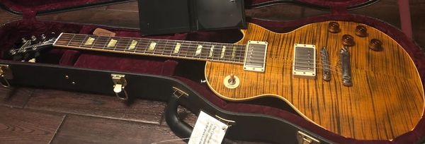 custom shop 1959 r9 vos amber brown joe perry boneyard tiger green electric guitar figured maple cream body binding #bone464
custom shop 1959 r9 vos amber brown joe perry boneyard tiger green electric guitar figured maple cream body binding #bone464