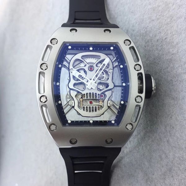 Top grade manufacturing rm052 skull head dial Japanese Miyata automatic men's watch rm052 silver steel case black rubber band Sports Watch 
Top grade manufacturing rm052 skull head dial Japanese Miyata automatic men's watch rm052 silver steel case black rubber band Sports Watch