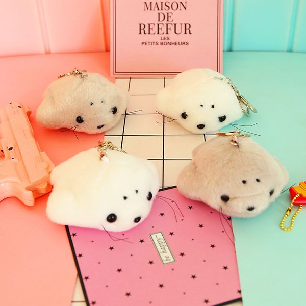 japanese cute plush doll vocal seal key buckle bag key accessories pendant, Silver 
japanese cute plush doll vocal seal key buckle bag key accessories pendant, Silver