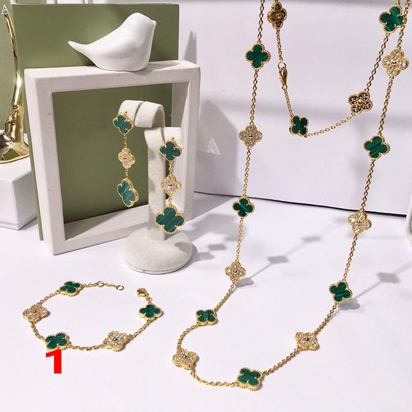 fashion four leaf clover gold blue brass twenty flowers pendant necklace for women lovers day gift classic designer brand jewelry set for wo
fashion four leaf clover gold blue brass twenty flowers pendant necklace for women lovers day gift classic designer brand jewelry set for wo