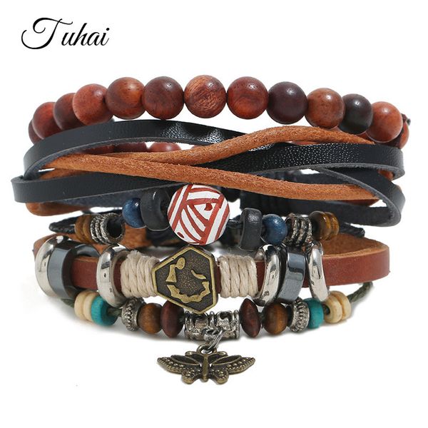 3pcs/set vintage multilayers handmade braided leather bracelets set wrap wood beads women men wristband bangle, Golden;silver
3pcs/set vintage multilayers handmade braided leather bracelets set wrap wood beads women men wristband bangle, Golden;silver