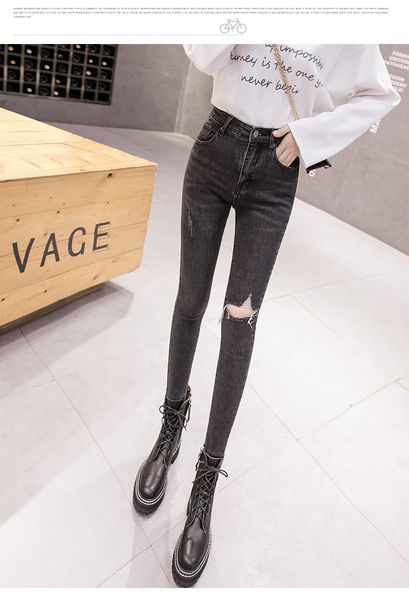 black t fashion leisure jeans are female, Blue 
black t fashion leisure jeans are female, Blue