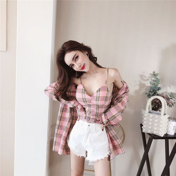 2 pieces 2019 autumn winter new women blouse and shirt office lady patchwork plaid shirts female outwear g110, White
2 pieces 2019 autumn winter new women blouse and shirt office lady patchwork plaid shirts female outwear g110, White