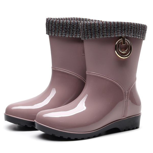 punk style mid-calf rain boots women rubber winter warm snow boots women's non-slip rain boots outdoor water shoes zapatos de, Black
punk style mid-calf rain boots women rubber winter warm snow boots women's non-slip rain boots outdoor water shoes zapatos de, Black