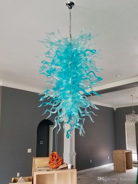 luxury large chandelier hand blown glass turquoise chandelier lighting led long chain pendant lamps for christmas decoration
luxury large chandelier hand blown glass turquoise chandelier lighting led long chain pendant lamps for christmas decoration