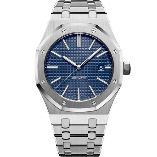 luxury mens watches automatic mechanical sapphire watches 15400 model stainless steel quality watch luminous waterproof 30m wristwatch, Slivery;brown
luxury mens watches automatic mechanical sapphire watches 15400 model stainless steel quality watch luminous waterproof 30m wristwatch, Slivery;brown