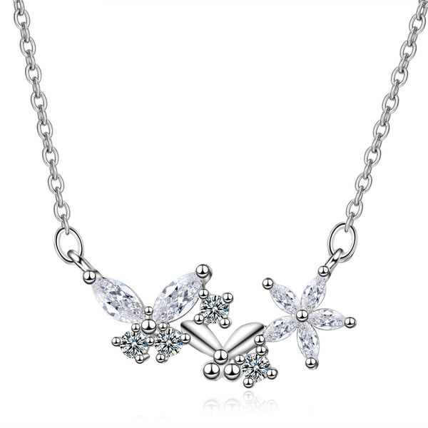 necklace womens jewelry day korean-style minimalist fashion temperament flower zircon butterfly choker, Silver
necklace womens jewelry day korean-style minimalist fashion temperament flower zircon butterfly choker, Silver