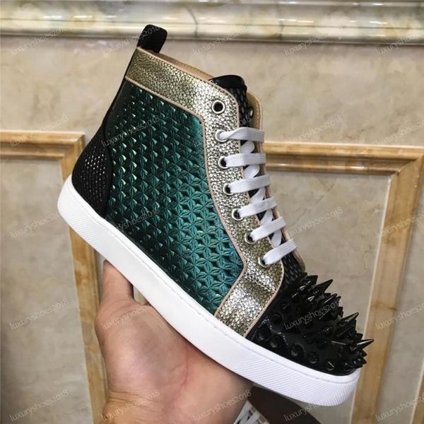 new luxury sneakers men women casual shoes party dress high-cut studded spikes platforms red bottom trainers shoes sneaker w105, Black
new luxury sneakers men women casual shoes party dress high-cut studded spikes platforms red bottom trainers shoes sneaker w105, Black