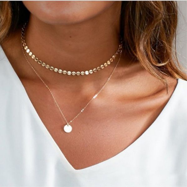 europe fashion personality accessories public necklace for women copper sequins hand chain multi-layer necklace jewelry, Silver
europe fashion personality accessories public necklace for women copper sequins hand chain multi-layer necklace jewelry, Silver