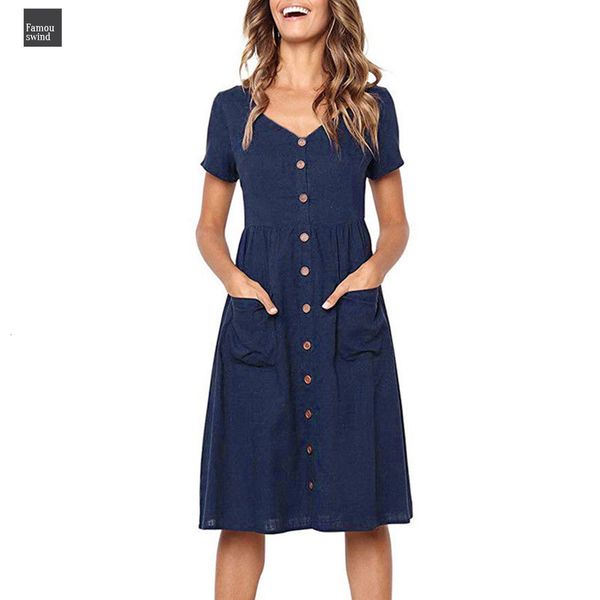 holiday party dress womens summer beach casual short sleeve buttons solid fashion elegant v neck female 2019 121 designer clothes, Black;gray
holiday party dress womens summer beach casual short sleeve buttons solid fashion elegant v neck female 2019 121 designer clothes, Black;gray