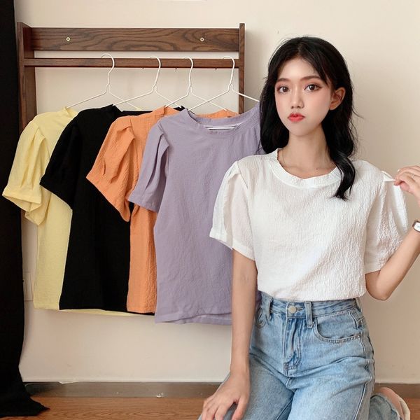 sweet color girl summer 2020 loose slim students 30% and below sleeves average size all-match round collar candy candy t, White
sweet color girl summer 2020 loose slim students 30% and below sleeves average size all-match round collar candy candy t, White