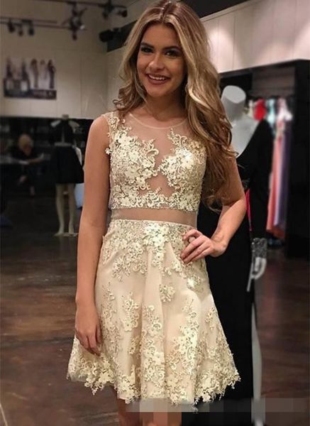 champagne short homecoming dresses illusion bodice lace applique beaded scoop sheer neck sleeveless mini cocktail party gown, Blue;pink
champagne short homecoming dresses illusion bodice lace applique beaded scoop sheer neck sleeveless mini cocktail party gown, Blue;pink