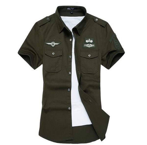 2019 new summer short sleeve casual shirt men slim fit 100% cotton male shirt army men, White;black
2019 new summer short sleeve casual shirt men slim fit 100% cotton male shirt army men, White;black