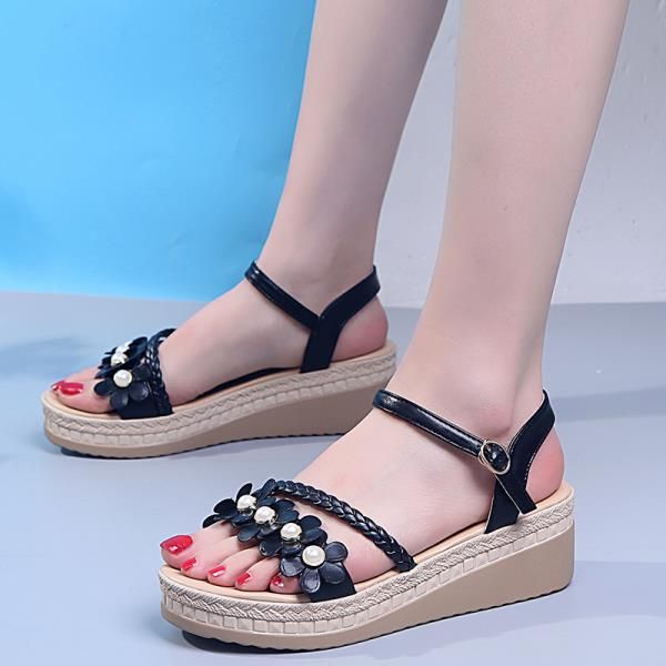 med wedge 2020 sandals all-match comfort shoes for women clear heels suit female beige medium on women's comfort block, Black
med wedge 2020 sandals all-match comfort shoes for women clear heels suit female beige medium on women's comfort block, Black