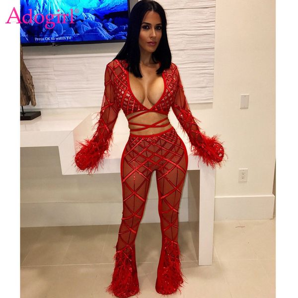 adogirl feather lace sequins sheer mesh club two piece set deep v neck bell sleeve lace up crop + flare pants outfits, White
adogirl feather lace sequins sheer mesh club two piece set deep v neck bell sleeve lace up crop + flare pants outfits, White