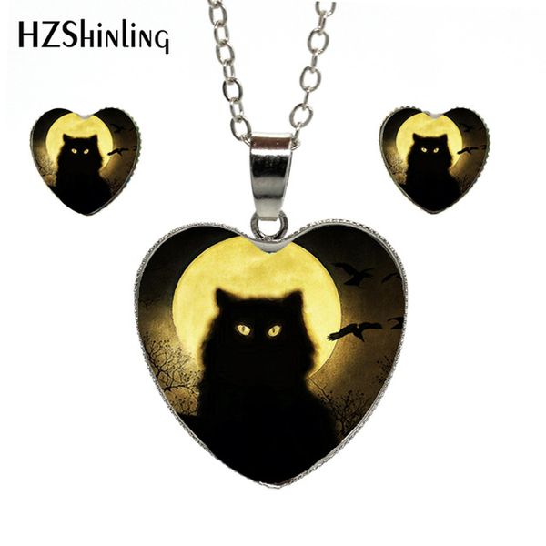 2020 new cute black kitten in the dark painting jewelry heart pendant earrings hand craft silver color heart jewelry set, Slivery;golden
2020 new cute black kitten in the dark painting jewelry heart pendant earrings hand craft silver color heart jewelry set, Slivery;golden