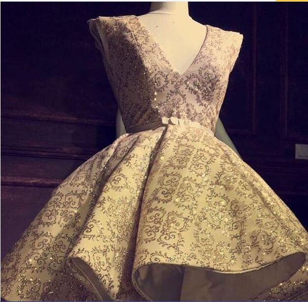 bling short prom dresses v neck sleeveless sequins appliqued homecoming dresses bow sash custom made cocktail dresses formal party wear, Red