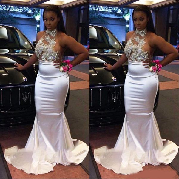 gorgeous black girls prom dresses mermaid halter neck sheer appliques sequins long satin evening gowns vestidos custom made, Black;red
gorgeous black girls prom dresses mermaid halter neck sheer appliques sequins long satin evening gowns vestidos custom made, Black;red
