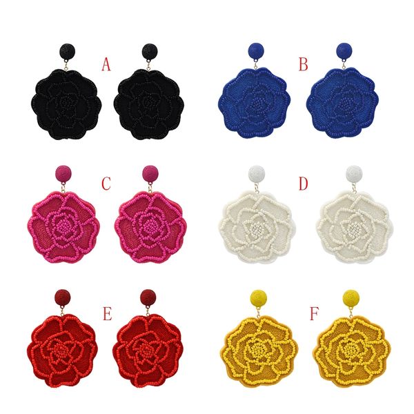 6 colors handmade beads rope woven flower drop earrings for women party jewelry gift, Silver
6 colors handmade beads rope woven flower drop earrings for women party jewelry gift, Silver