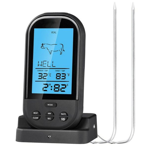 black wireless digital lcd display bbq thermometer kitchen barbecue digital probe meat thermometer bbq temperature tool
black wireless digital lcd display bbq thermometer kitchen barbecue digital probe meat thermometer bbq temperature tool