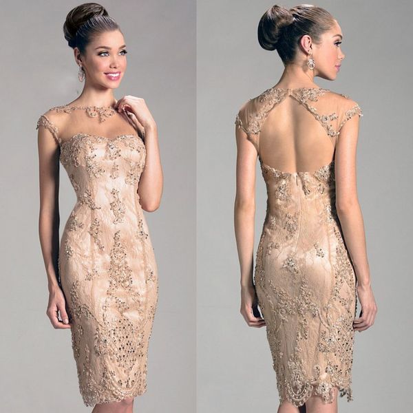 elegant janique sheath mother of the bride dresses jewel sleeveless lace applique sequins wedding guest dress knee length evening gowns, Black;red
elegant janique sheath mother of the bride dresses jewel sleeveless lace applique sequins wedding guest dress knee length evening gowns, Black;red