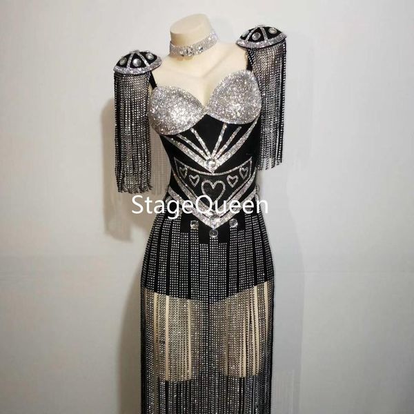 3 colors women black white crystals epaulet bodysuit sparkly tassel outfit celebrate costume stage party singer dance costume, Black;red
3 colors women black white crystals epaulet bodysuit sparkly tassel outfit celebrate costume stage party singer dance costume, Black;red
