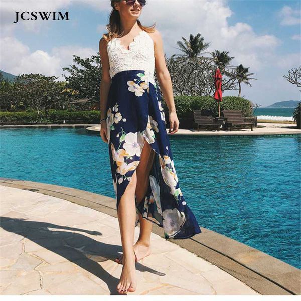 sarongs jcswim v neck chiffon print long tunic beach dress women lace beachwear bikini bather suit cover up backless swimwear, Blue;gray
sarongs jcswim v neck chiffon print long tunic beach dress women lace beachwear bikini bather suit cover up backless swimwear, Blue;gray