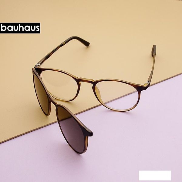 bauhaus magnet eyeglasses full rim optical frame prescription spectacle round vintage myopia polarization sunglasses anti glare, Silver 
bauhaus magnet eyeglasses full rim optical frame prescription spectacle round vintage myopia polarization sunglasses anti glare, Silver
