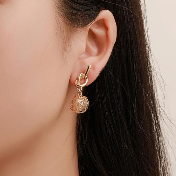 1 pair ball hollow stud earring stylish golden knotted pearl alloy earrings ear studs for girls ladies women earings trendy, Silver
1 pair ball hollow stud earring stylish golden knotted pearl alloy earrings ear studs for girls ladies women earings trendy, Silver
