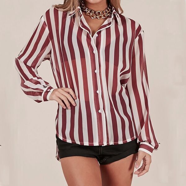 2019 new arrived fashion women blouse long sleeved printed women stand collar loose stripe long sleeves shirt blouse, White
2019 new arrived fashion women blouse long sleeved printed women stand collar loose stripe long sleeves shirt blouse, White