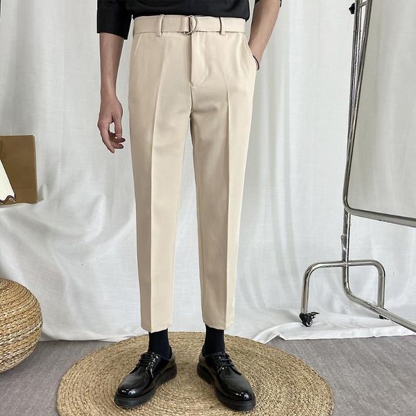 apricot summer trouser suit black dress pants for mens fashion trousers 2020 cropped pants with belt elegant mens clothing work, White;black
apricot summer trouser suit black dress pants for mens fashion trousers 2020 cropped pants with belt elegant mens clothing work, White;black