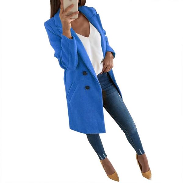 coat women autumn winter new mid-long coat long sleeve double-breasted female jacket wool & blends, Black
coat women autumn winter new mid-long coat long sleeve double-breasted female jacket wool & blends, Black