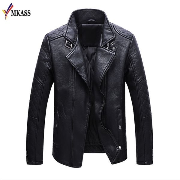 autumn and winter quality men's leather jacket warm business casual pu leather jacket plus velvet solid color stand collar coat, Black
autumn and winter quality men's leather jacket warm business casual pu leather jacket plus velvet solid color stand collar coat, Black