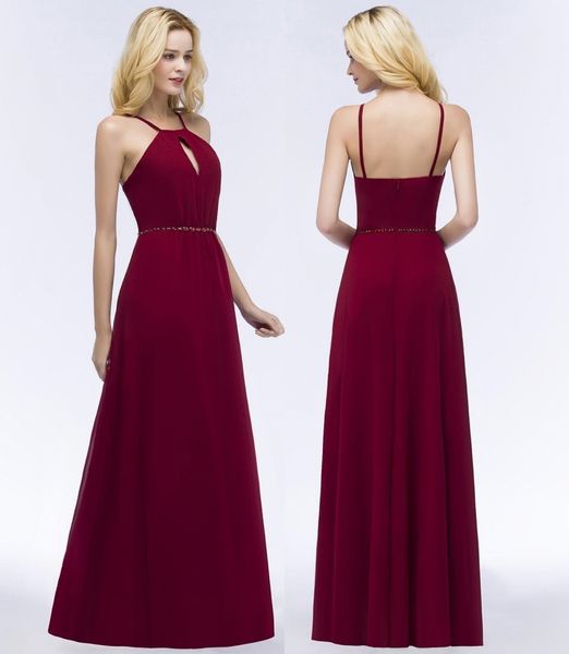 burgundy chiffon bridesmaid dresses halter neck backless evening gowns hollow back floor length wedding guest maid of honor dresses, White;pink
burgundy chiffon bridesmaid dresses halter neck backless evening gowns hollow back floor length wedding guest maid of honor dresses, White;pink