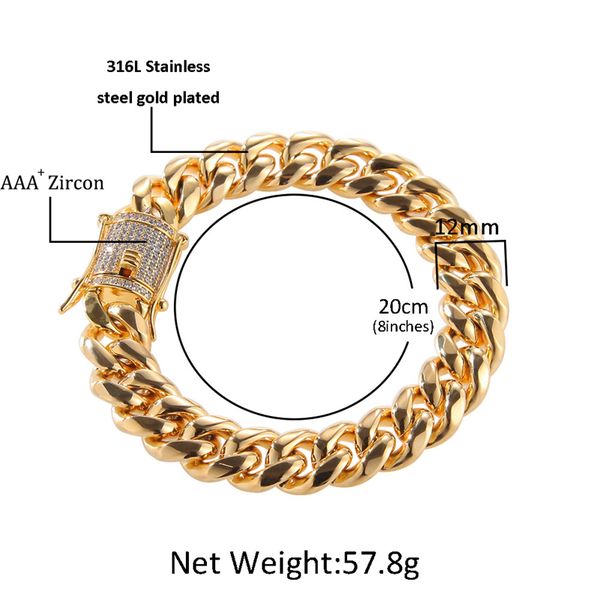 ale men bracelet gold steel color 316l stainless steel cz cuban bracelet link chain for men gift, Black
ale men bracelet gold steel color 316l stainless steel cz cuban bracelet link chain for men gift, Black